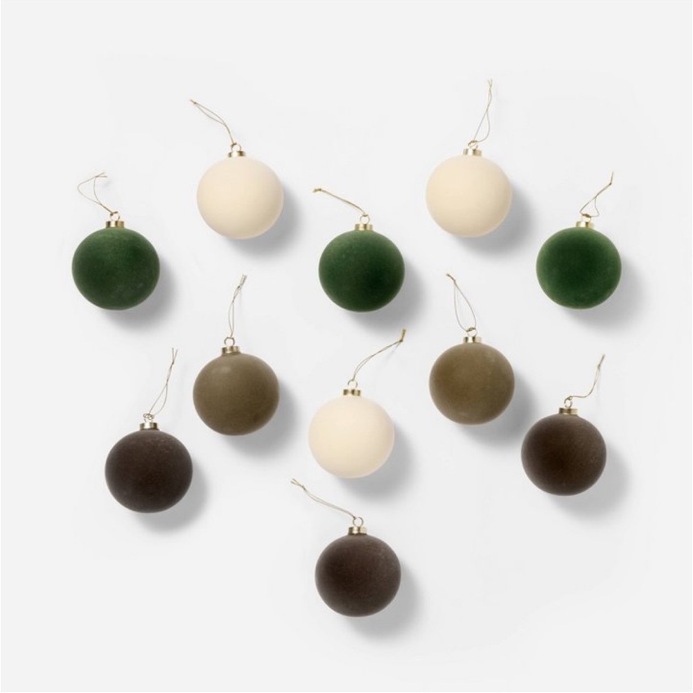 Studio McGee Set of 11 Velvet Decorative Ornaments - Threshold